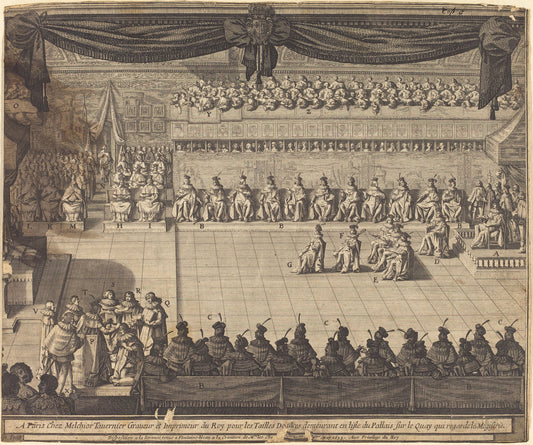 Meeting in the Chapel at Fontainebleau by Abraham Bosse (French, 1602 - 1676), 16X12"(A3)Poster Print