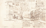 Street Perspective with Places of Business Labeled by George Cruikshank (British, 1792 - 1878), 16X12"(A3)Poster Print