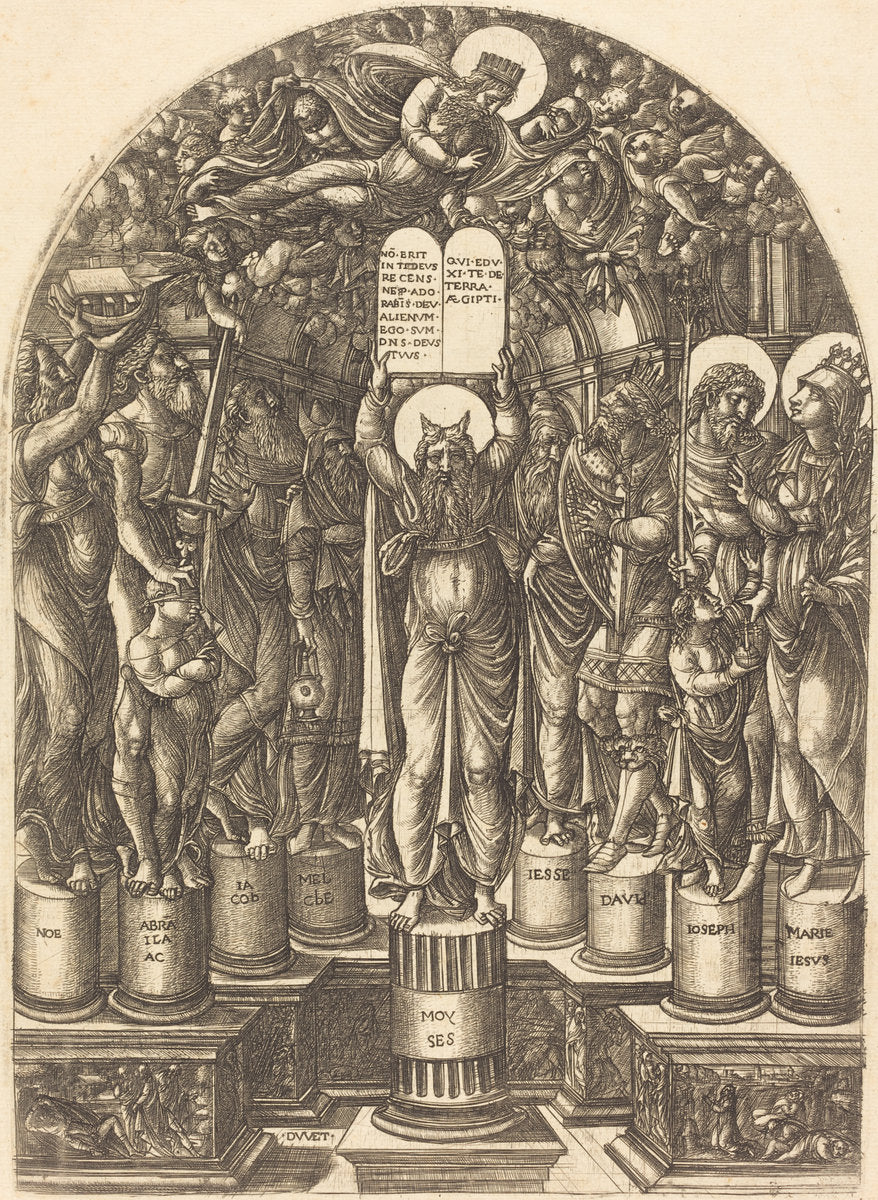 Moses Surrounded by the Patriarchs by Jean Duvet (French, 1485 - c. 1570), 16X12"(A3)Poster Print