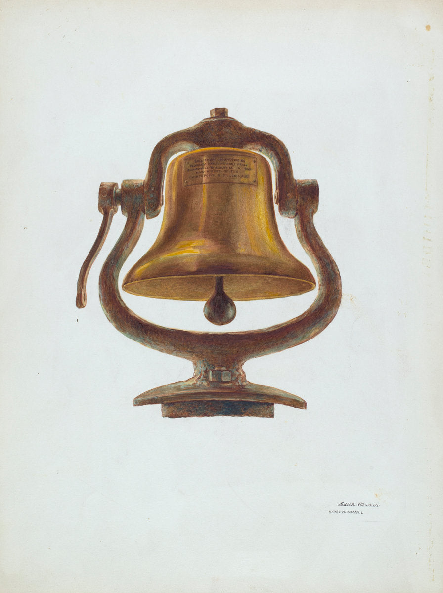 Bell (From a Locomotive) by Harry Mann Waddell and Edith Towner (American, active c. 1935), 16X12"(A3)Poster Print