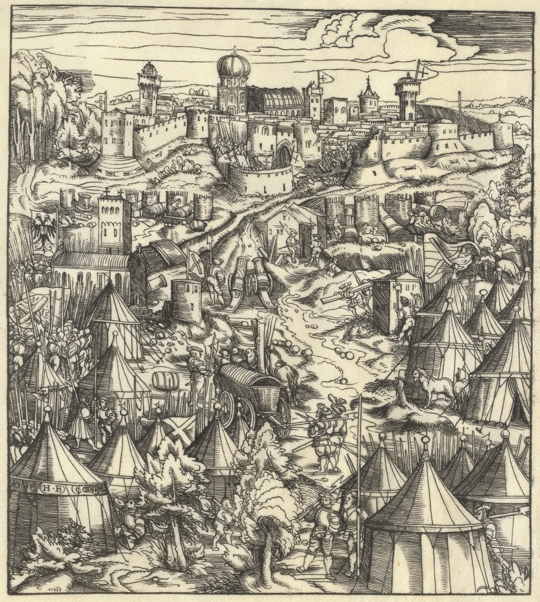 The Battle of Padua by Hans Burgkmair I (German, 1473 - 1531), 16X12"(A3)Poster Print