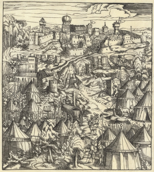 The Battle of Padua by Hans Burgkmair I (German, 1473 - 1531), 16X12"(A3)Poster Print