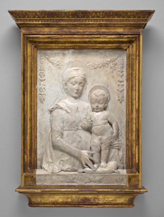 Madonna and Child by Antonio Rossellino (Florentine, 1427 - 1479), 16X12"(A3)Poster Print