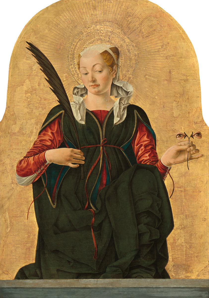 Saint Lucy by Francesco del Cossa (Ferrarese, c. 1436 - 1477/1478), 16X12"(A3)Poster Print