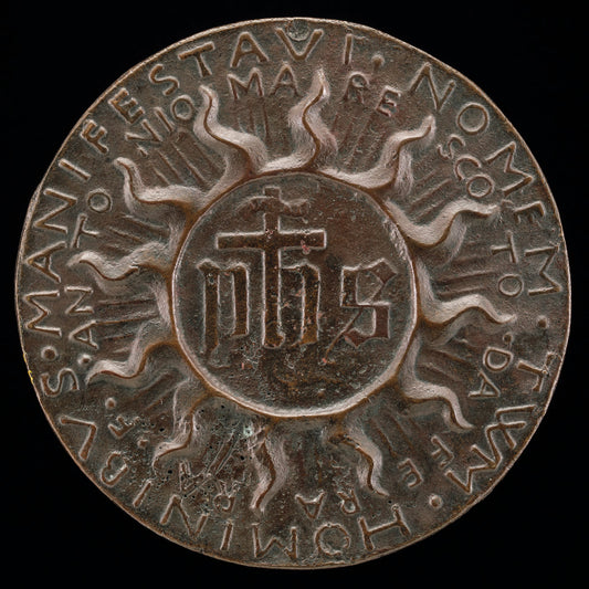 The Trigram IHS in a Flaming Halo [reverse] by Antonio Marescotti (Italian, active 1444/1462), 16X12"(A3)Poster Print