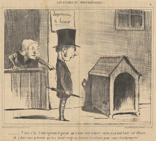 T'nez v'la l'seul logement d'garçon ... by Honoré Daumier (French, 1808 - 1879), 16X12"(A3)Poster Print