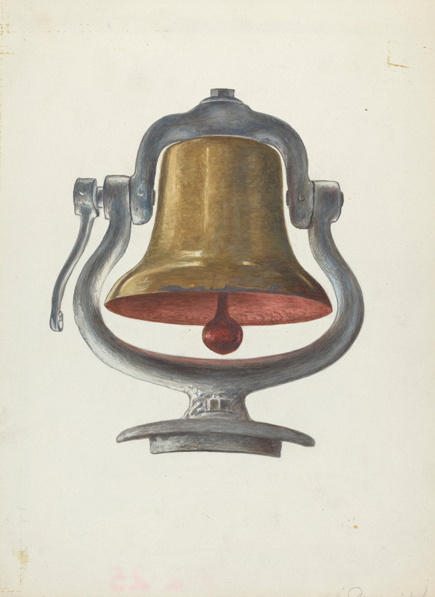 Locomotive Bell by Georgina King (American, active c. 1935), 16X12"(A3)Poster Print
