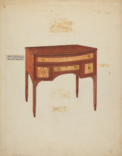 Desk by Arthur Johnson (American, active c. 1935), 16X12"(A3)Poster Print