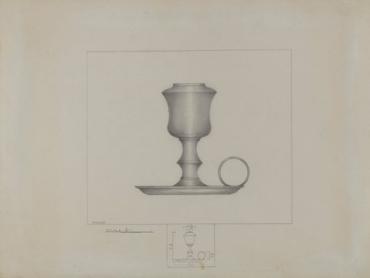 Pewter Lamp by Henry Meyers (American, active c. 1935), 16X12"(A3)Poster Print