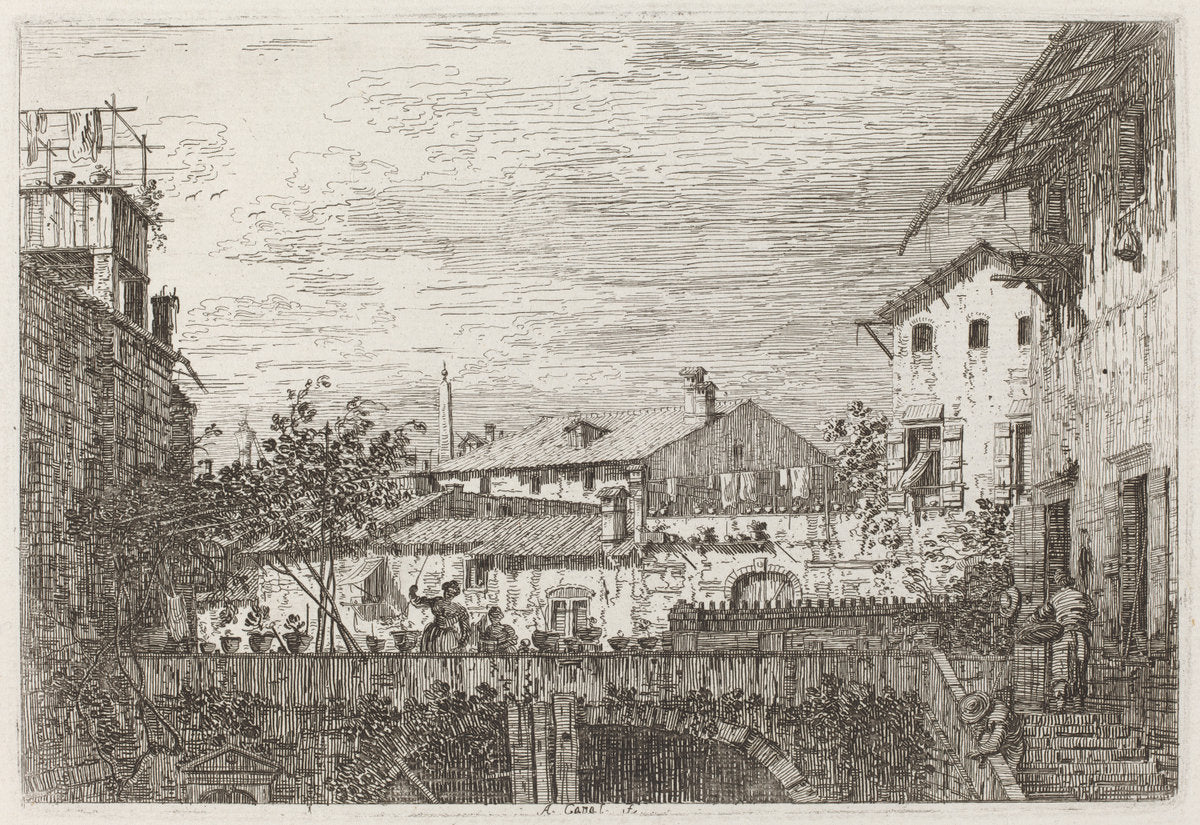 The Terrace [lower right] by Canaletto (Italian, 1697 - 1768), 16X12"(A3)Poster Print