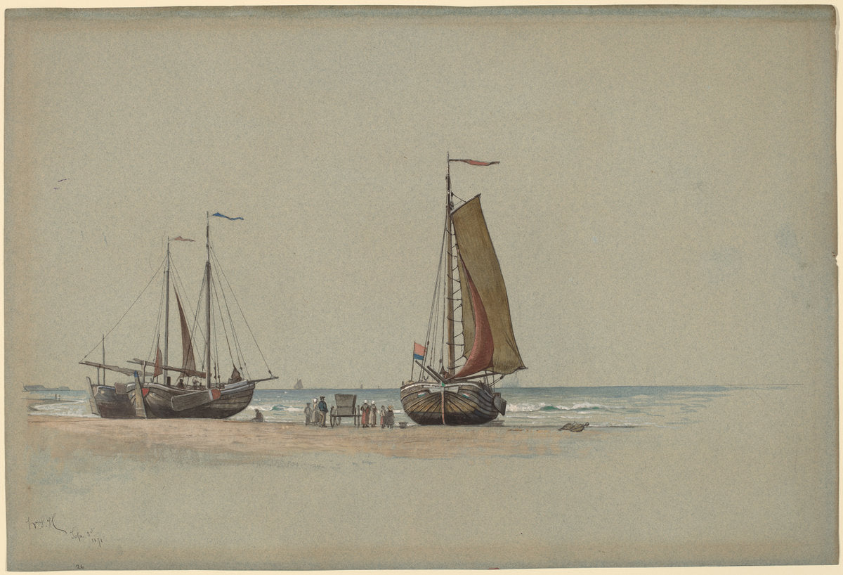 Blankenberge No.3 by William Stanley Haseltine (American, 1835 - 1900), 16X12"(A3)Poster Print