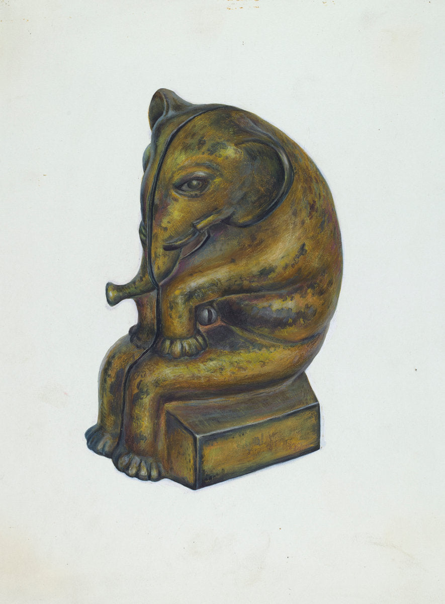 Toy Bank: Elephant by Walter Hochstrasser (American, active c. 1935), 16X12"(A3)Poster Print