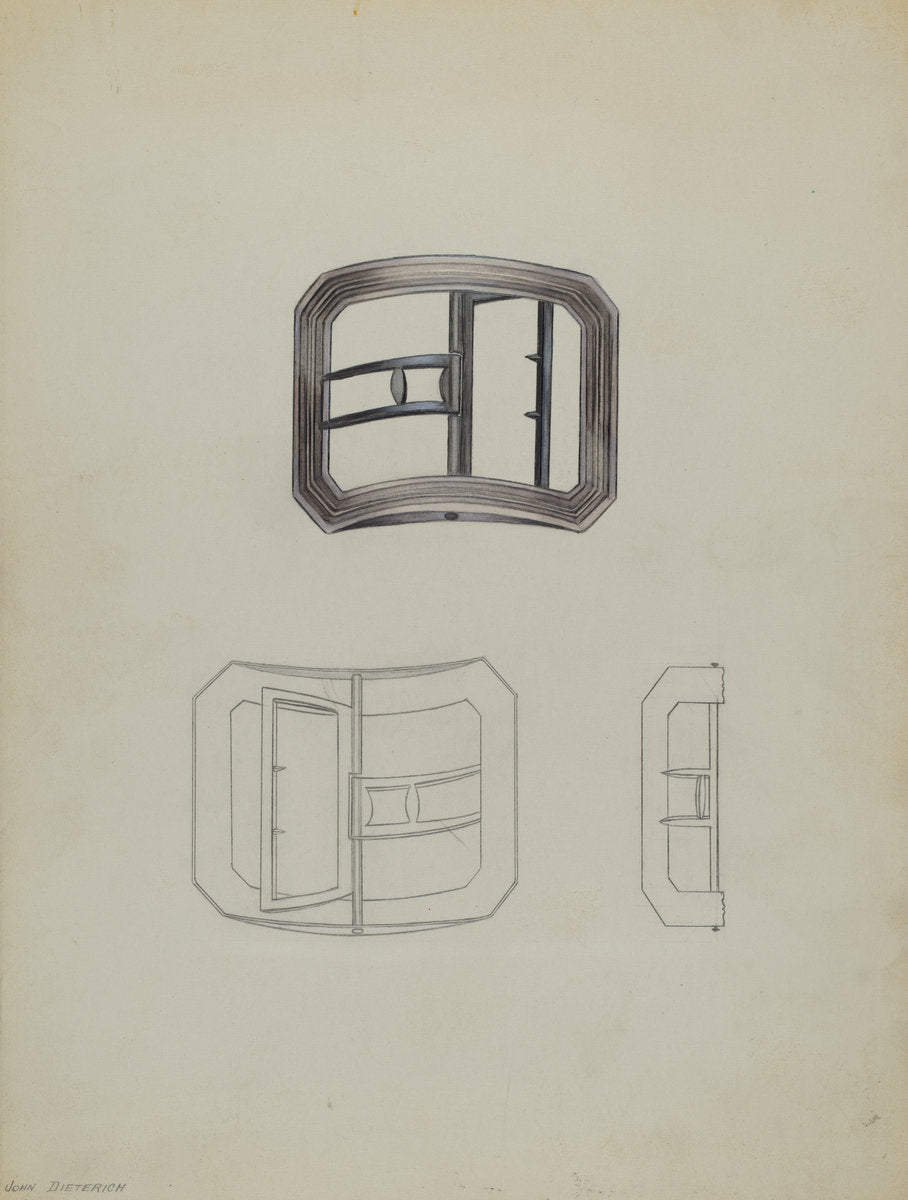 Buckles by John Dieterich (American, active c. 1935), 16X12"(A3)Poster Print