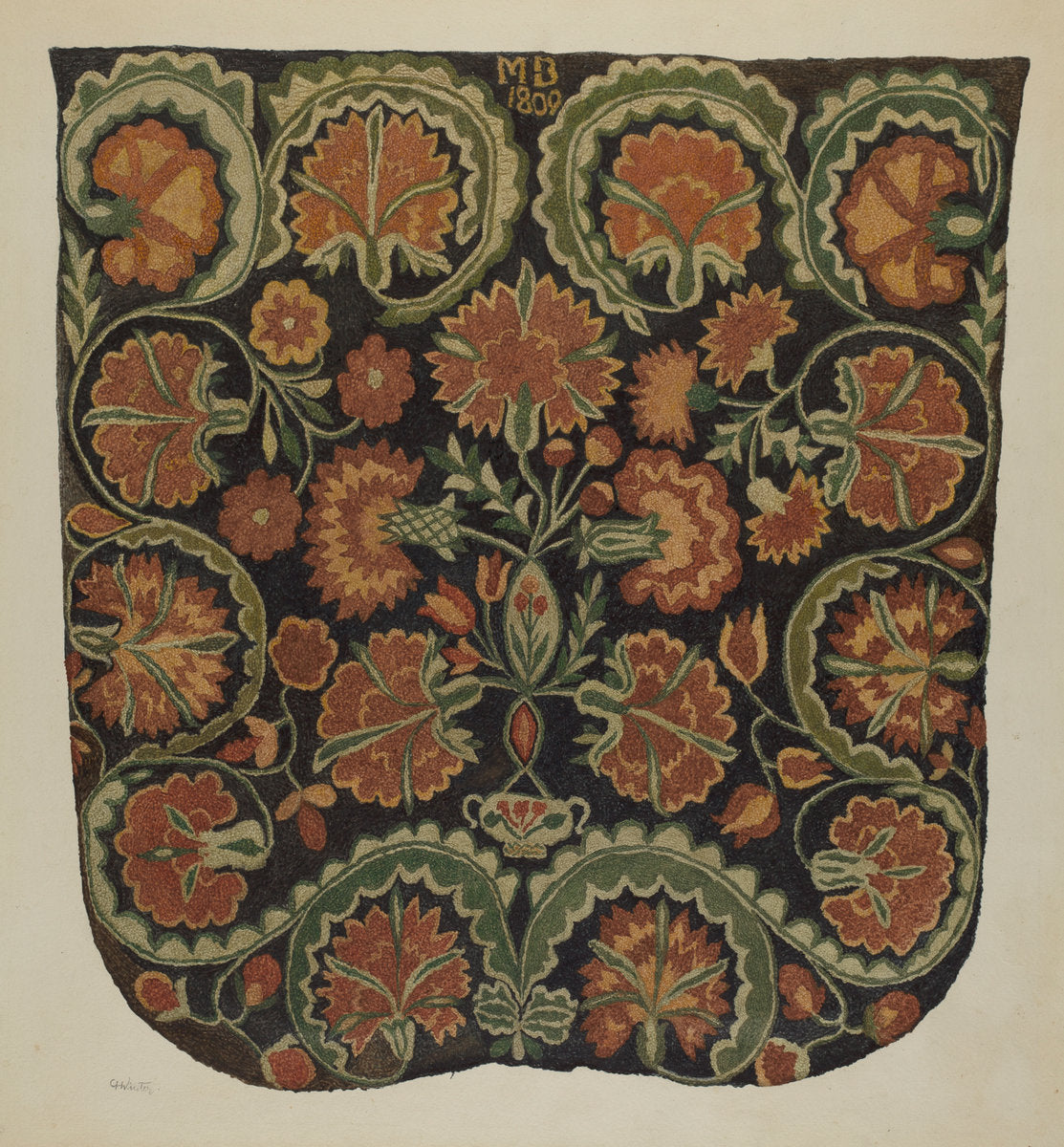 Bedspread by Charlotte Winter (American, active c. 1935), 16X12"(A3)Poster Print