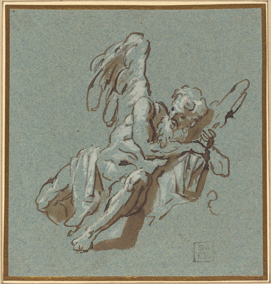 Chronos by Sebastiano Ricci (Venetian, 1659 - 1734), 16X12"(A3)Poster Print