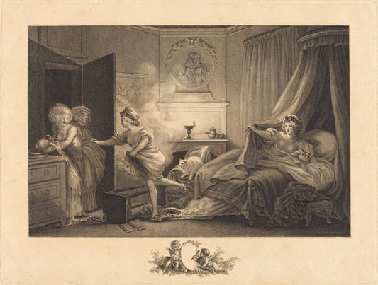 Ma chemise brule by Auguste-Claude-Simon Legrand after Jean-Honoré Fragonard (French, 1765 - 1815 or after), 16X12"(A3)Poster Print