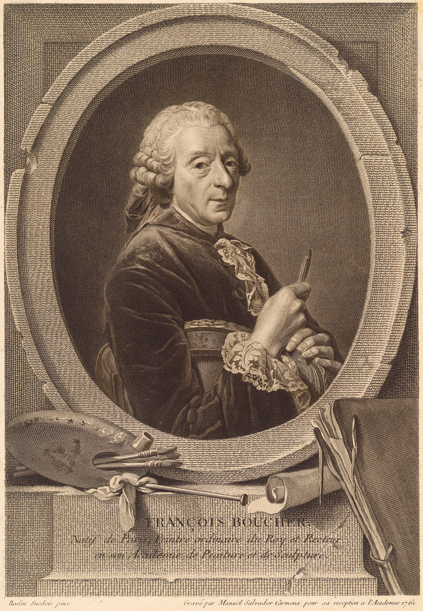 Francois Boucher by Manuel Salvador Carmona (Spanish, 1734 - 1820), 16X12"(A3)Poster Print