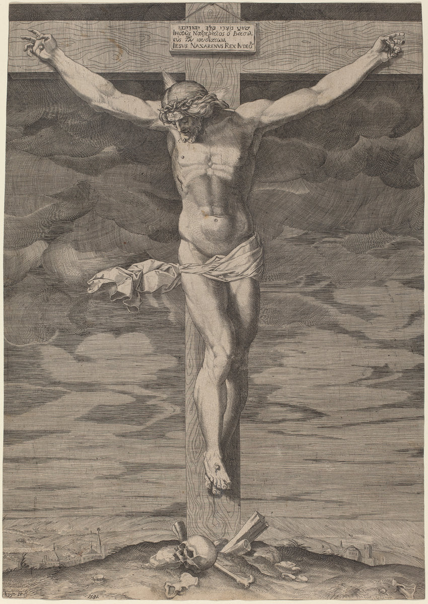 The Crucifixion by Annibale Carracci (Italian, 1560 - 1609), 16X12"(A3)Poster Print