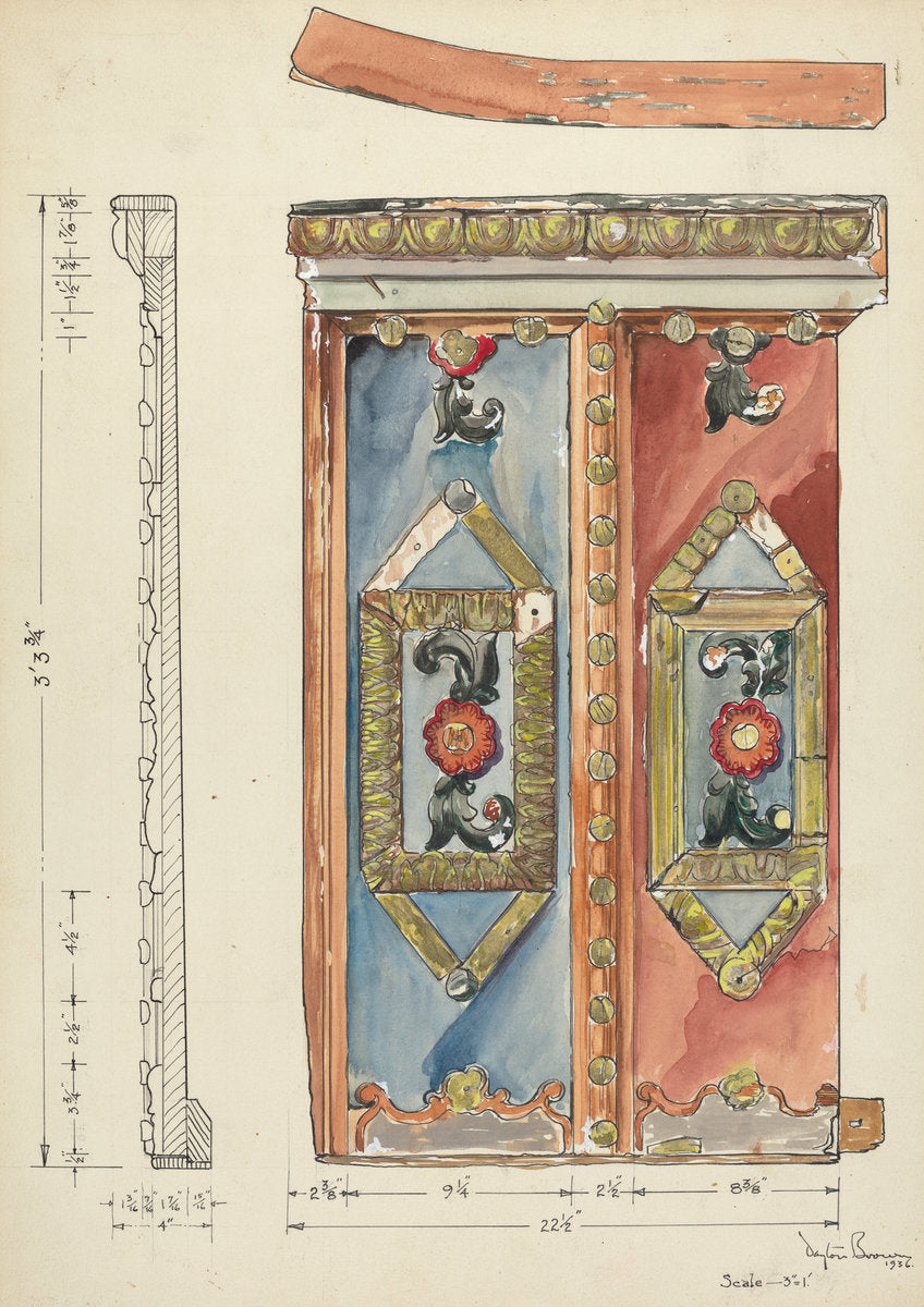 Pulpit - San Buenaventura Mission by Dayton Brown (American, active c. 1935), 16X12"(A3)Poster Print
