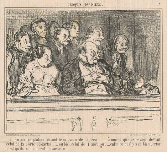 En contemplation devant le vaisseau de l'opera by Honoré Daumier (French, 1808 - 1879), 16X12"(A3)Poster Print