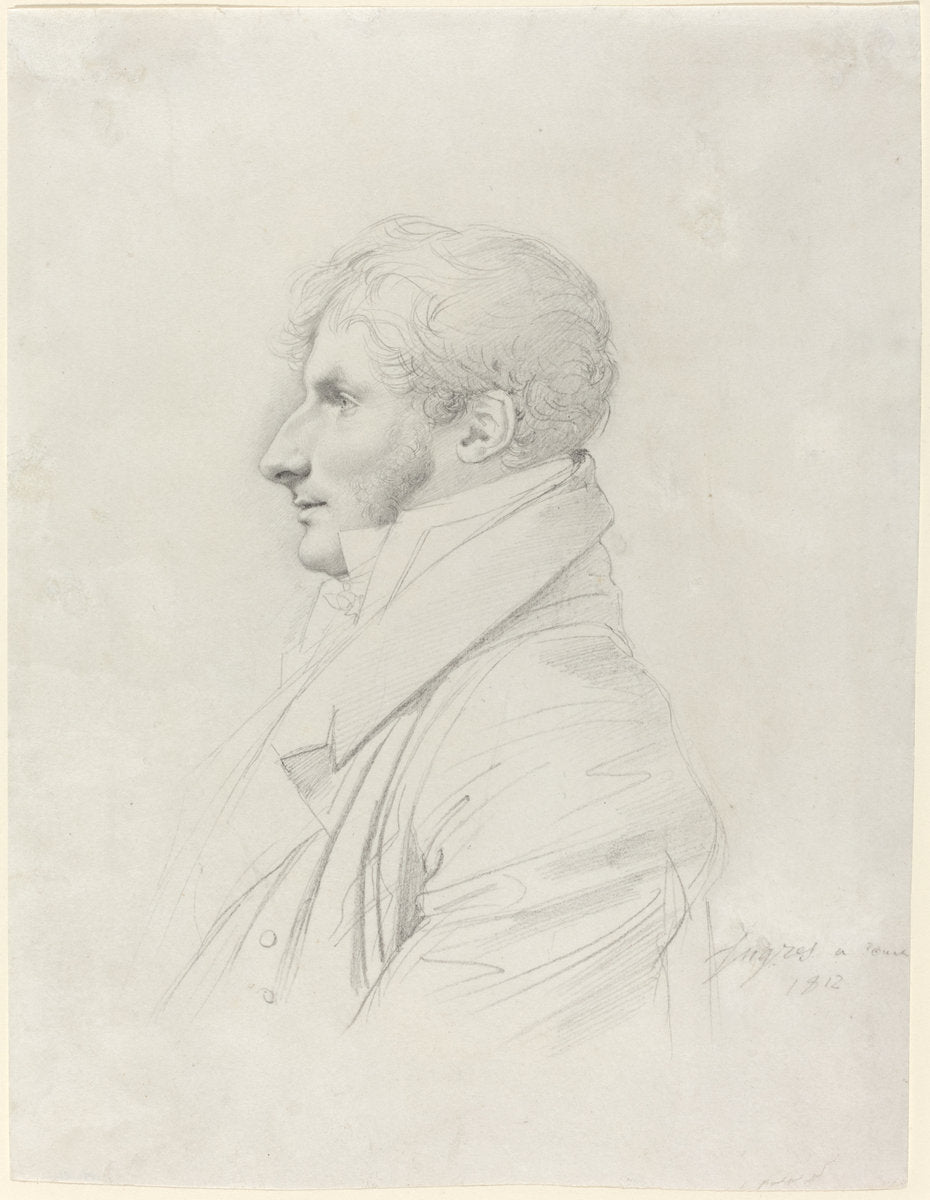 Philippe Mengin de Bionval by Jean-Auguste-Dominique Ingres (French, 1780 - 1867), 16X12"(A3)Poster Print