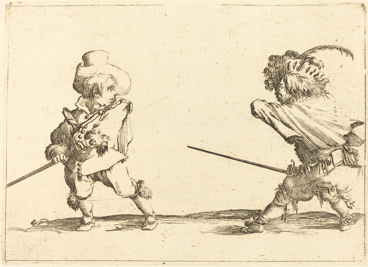 Duel of Two Dwarfs by Stefano Della Bella (Florentine, 1610 - 1664), 16X12"(A3)Poster Print