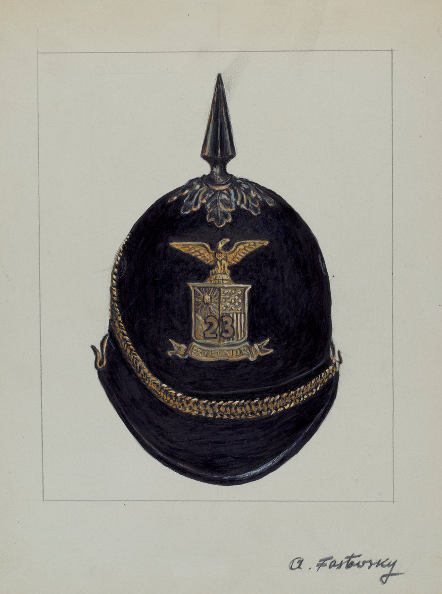 Full Dress Helmet by Aaron Fastovsky (American, active c. 1935), 16X12"(A3)Poster Print