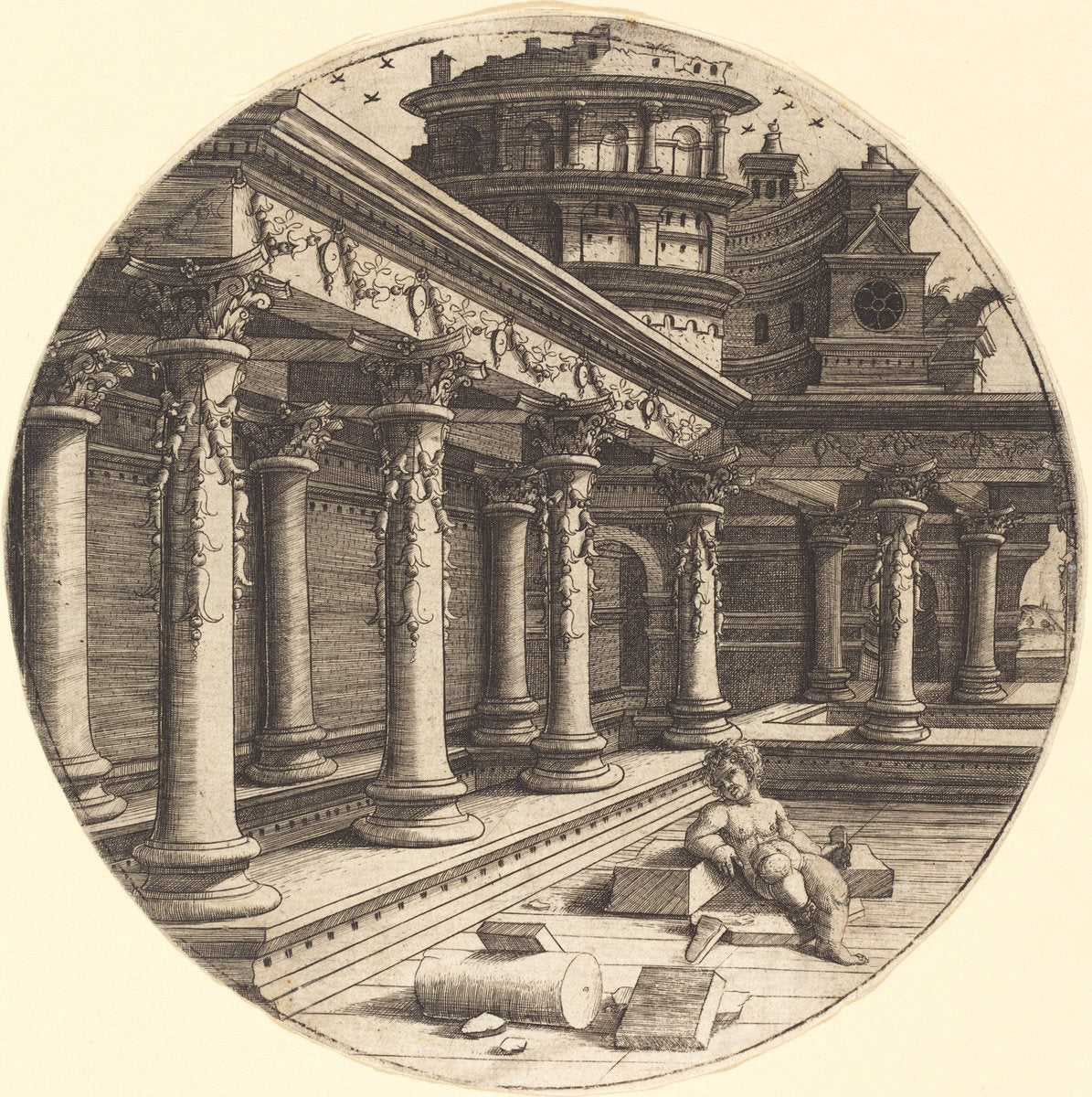 The Infant in the Gallery by Jean de Gourmont I (French, active 1506/1551), 16X12"(A3)Poster Print