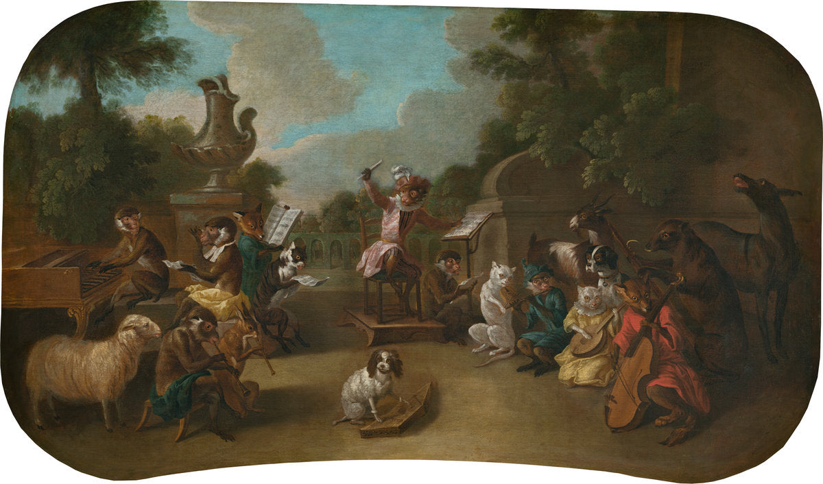 Singerie: The Concert by Christophe Huet (French, 1700 - 1759), 16X12"(A3)Poster Print