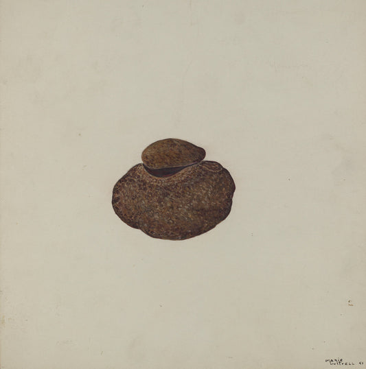 Stone Carved Out to Hold War Paint by Marie Lutrell (American, active c. 1935), 16X12"(A3)Poster Print