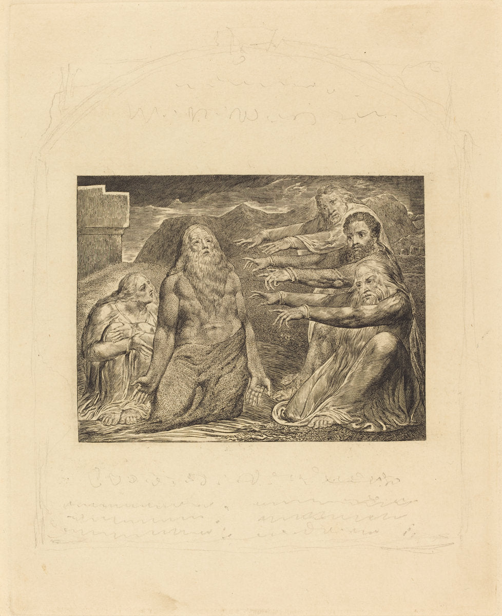 Job Rebuked by His Friends by William Blake (British, 1757 - 1827), 16X12"(A3)Poster Print