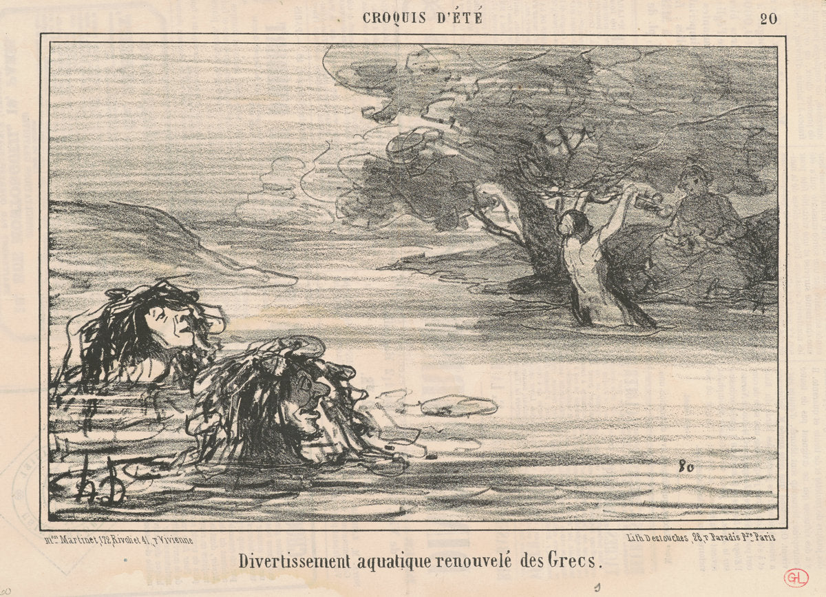 Divertissement ... renouvelé des Grecs by Honoré Daumier (French, 1808 - 1879), 16X12"(A3)Poster Print