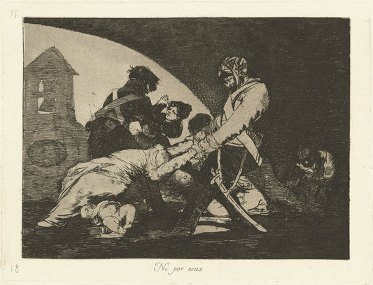 Ni por esas (Neither Do These) by Francisco de Goya (Spanish, 1746 - 1828), 16X12"(A3)Poster Print