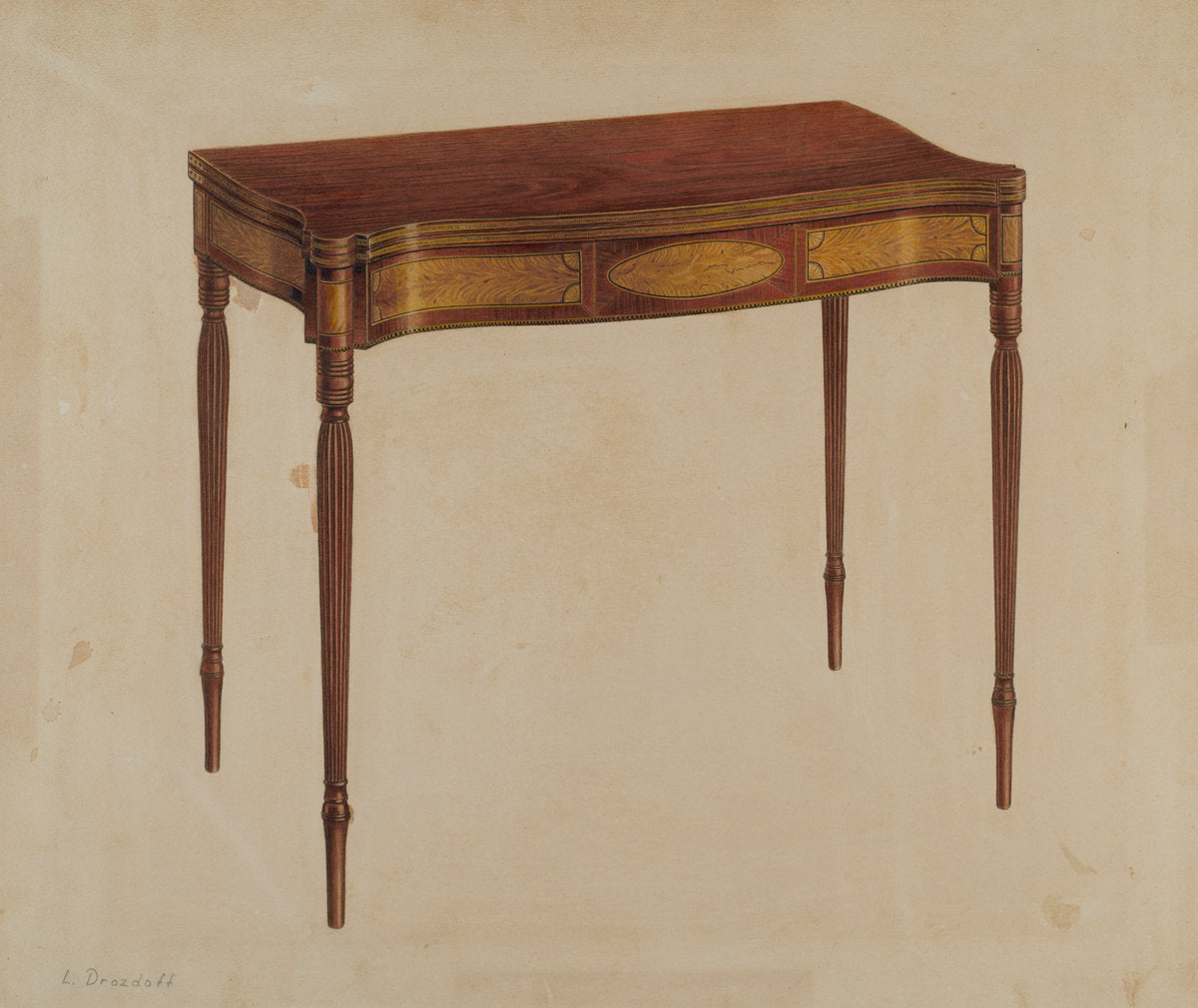Card Table by Leo Drozdoff (American, 1913 - 1964), 16X12"(A3)Poster Print