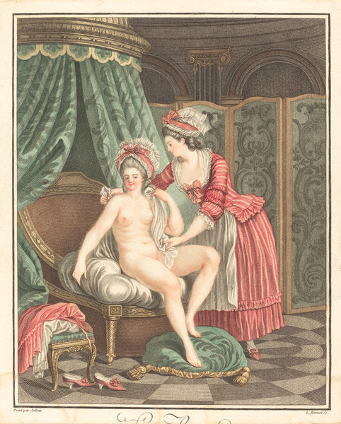 Le Bain by Louis-Marin Bonnet after Nicolas-René Jollain (French, 1736 - 1793), 16X12"(A3)Poster Print