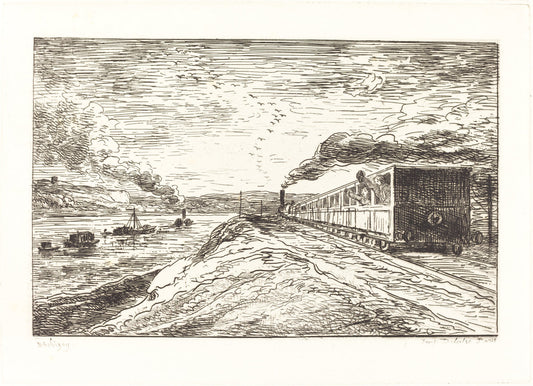 The Departure (Le Depart) by Charles-François Daubigny (French, 1817 - 1878), 16X12"(A3)Poster Print