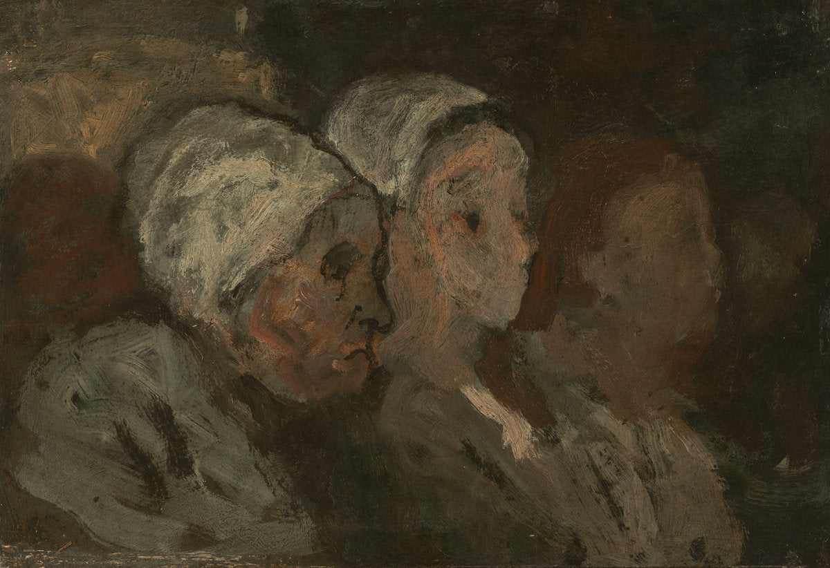 In Church by Honoré Daumier (French, 1808 - 1879), 16X12"(A3)Poster Print