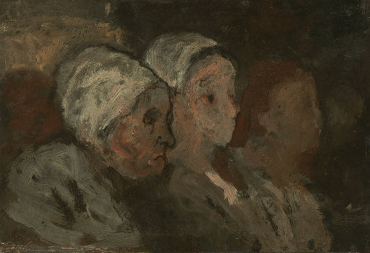 In Church by Honoré Daumier (French, 1808 - 1879), 16X12"(A3)Poster Print