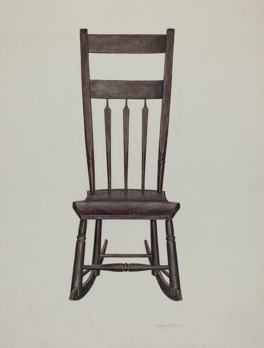 Shaker Nursing Chair by Helen Bronson (American, active c. 1935), 16X12"(A3)Poster Print