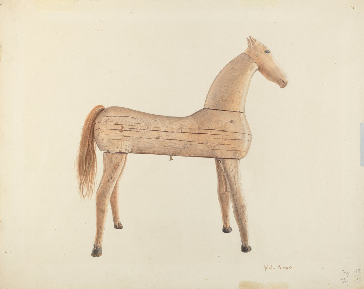 Hobby Horse by Adele Brooks (American, active c. 1935), 16X12"(A3)Poster Print