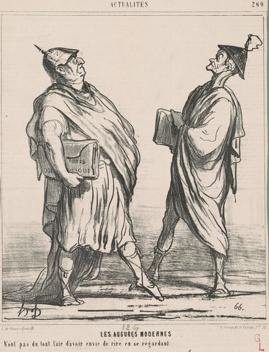 Les augures modernes ... by Honoré Daumier (French, 1808 - 1879), 16X12"(A3)Poster Print