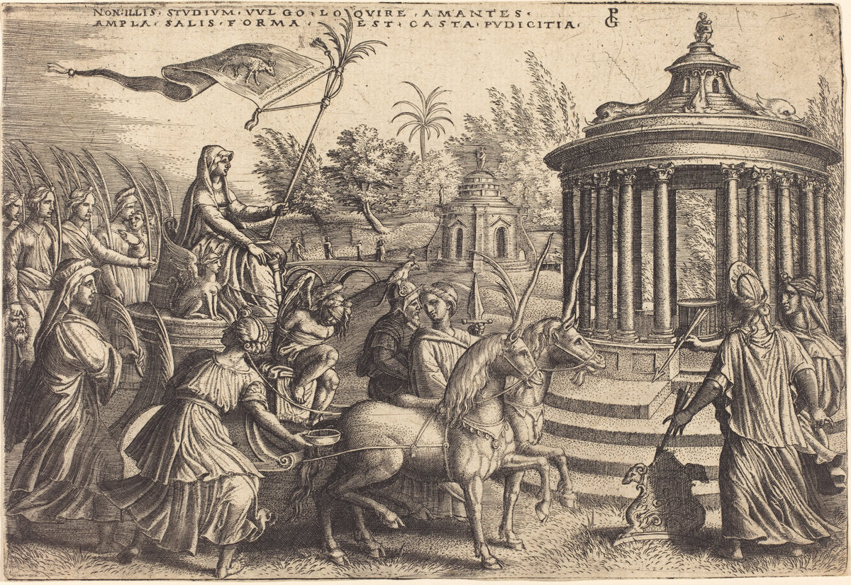 The Triumph of Chastity by Georg Pencz (German, c. 1500 - 1550), 16X12"(A3)Poster Print
