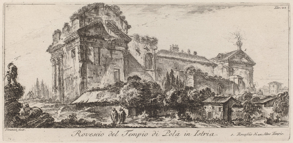 Rovescio del Tempio di Pola in Istria by Giovanni Battista Piranesi (Italian, 1720 - 1778), 16X12"(A3)Poster Print