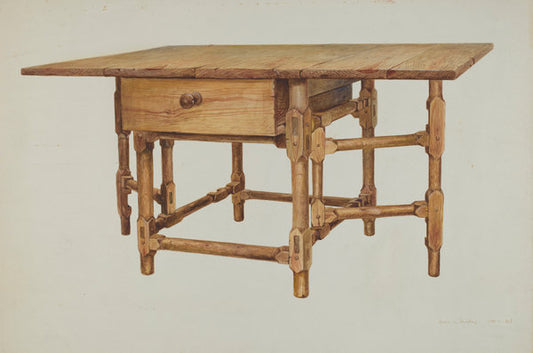 Gate-legged Dining Table by Amos C. Brinton (American, 1888 - 1982), 16X12"(A3)Poster Print