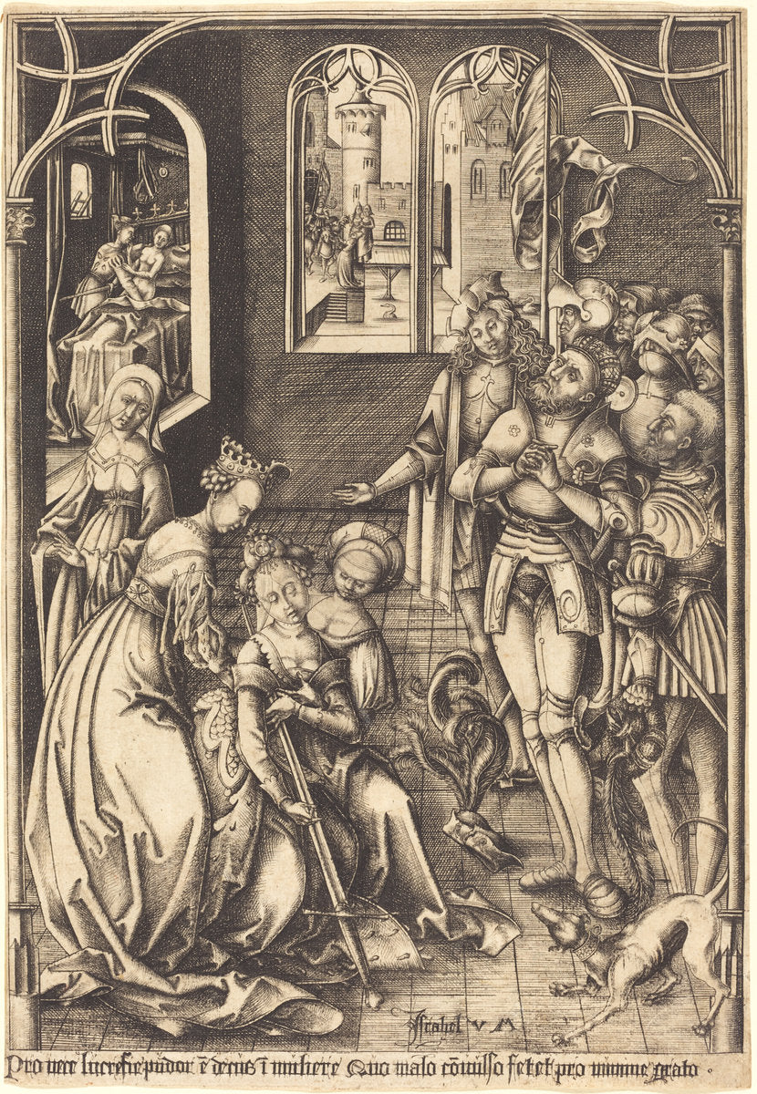 The Death of Lucretia by Israhel van Meckenem (German, c. 1445 - 1503), 16X12"(A3)Poster Print