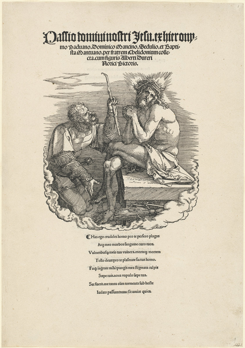 The Man of Sorrows Mocked by a Soldier by Albrecht Dürer (German, 1471 - 1528), 16X12"(A3)Poster Print