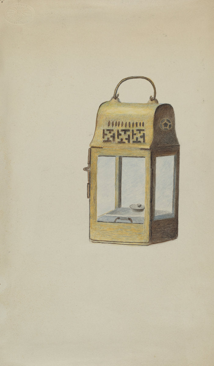 Brass Lantern by Margaret Stottlemeyer (American, active c. 1935), 16X12"(A3)Poster Print