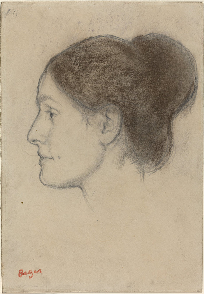 Hortense Valpinçon by Edgar Degas (French, 1834 - 1917), 16X12