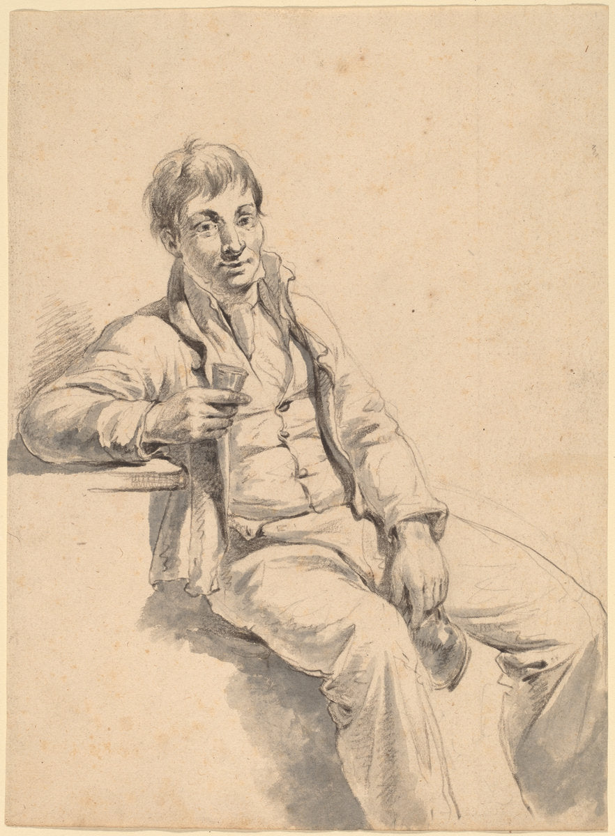 The Drinker by Charles Wesley Jarvis (American, probably 1812 - 1868), 16X12"(A3)Poster Print