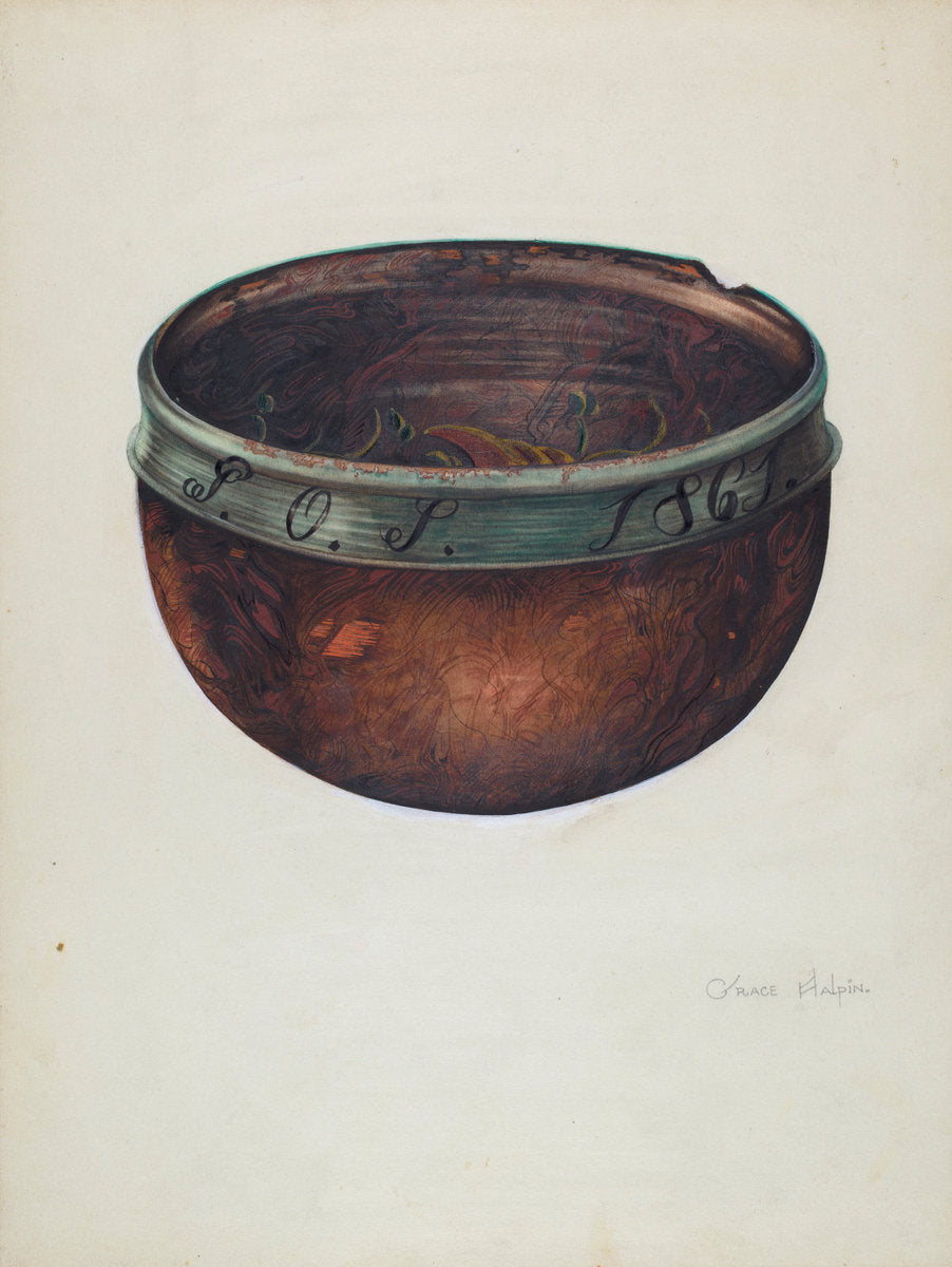 Bowl by Grace Halpin (American, active c. 1935), 16X12"(A3)Poster Print